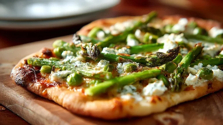 Asparagus, Pea, and Goat Cheese Pizza