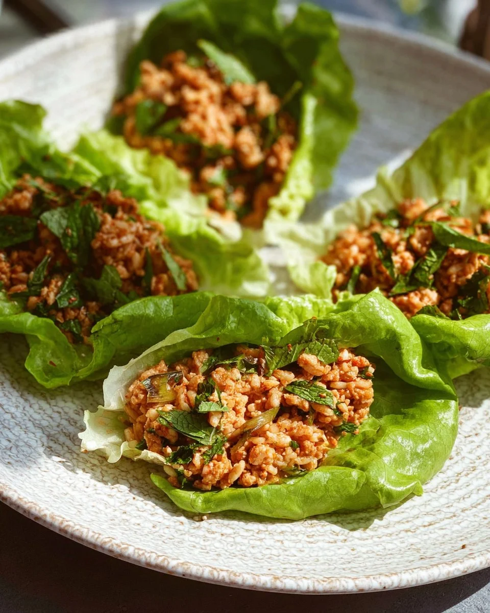 Basil Chicken Lettuce Wraps