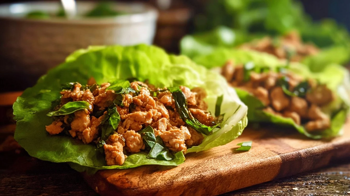 Basil Chicken Lettuce Wraps