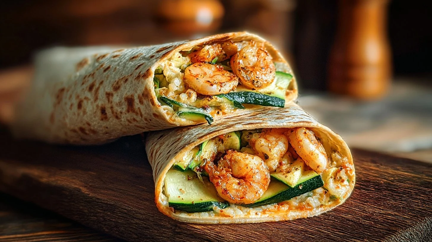 Garlic Shrimp and Zucchini Wrap
