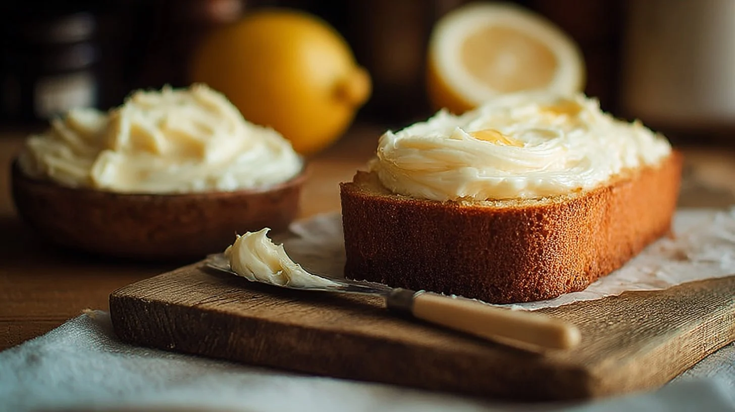 Honey Butter Spread On Lemon Cake