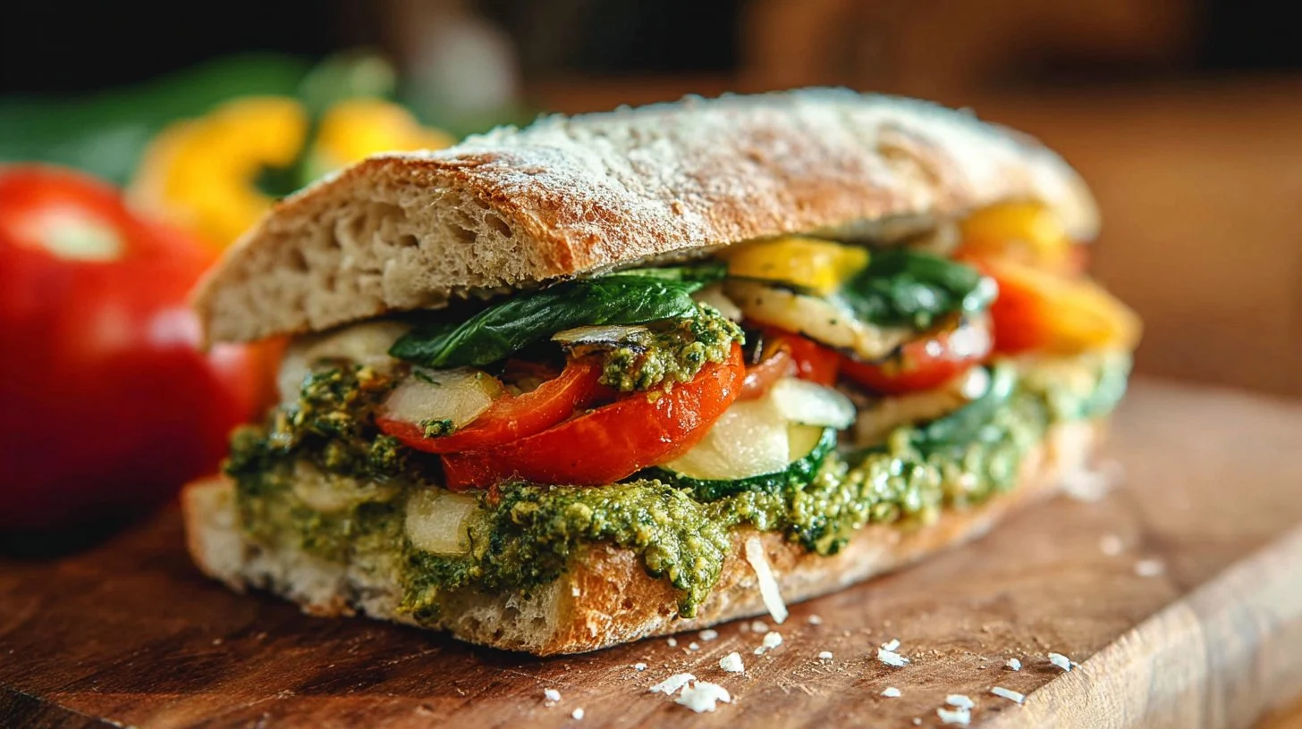 Parmesan Pesto Veggie Sandwich