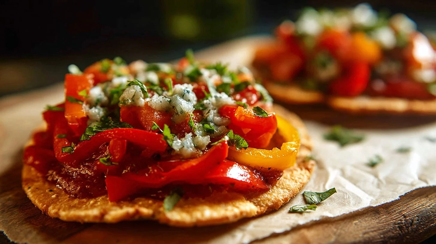 Roasted Bell Pepper Tostadas