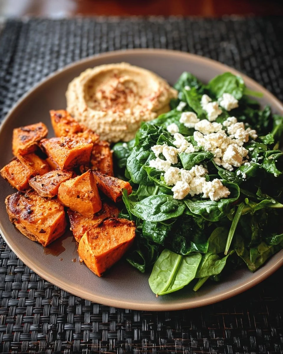 Roasted Sweet Potatoes and Hummus