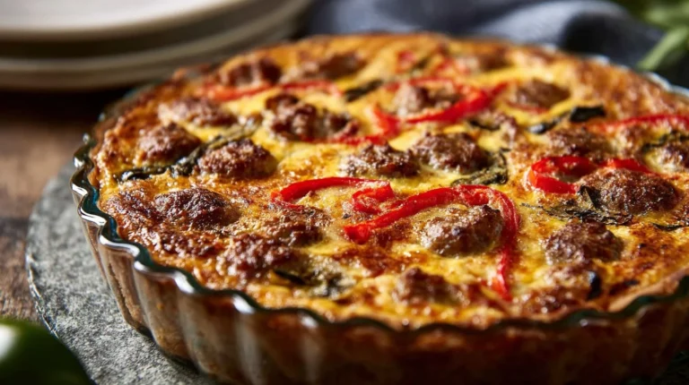 Sausage and Red Pepper Quiche
