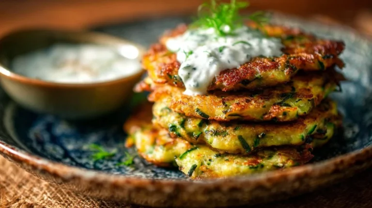 Zucchini Fritters with Goat Cheese Sauce