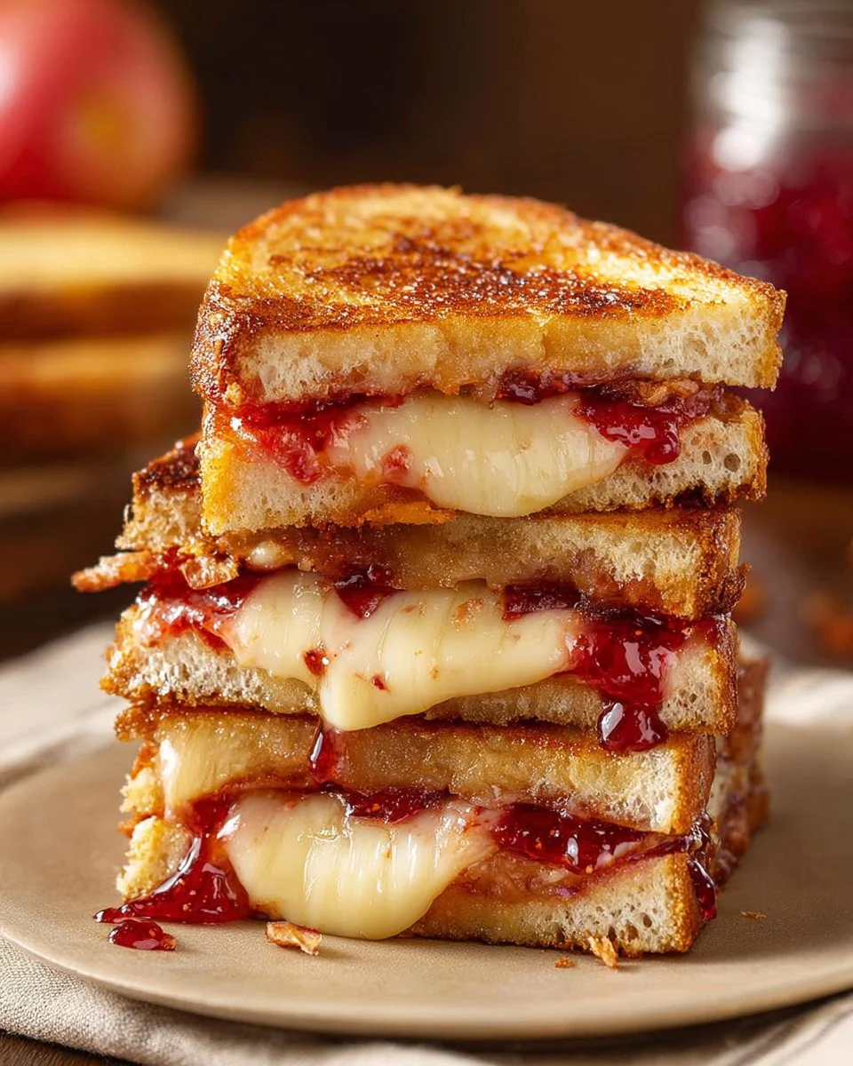 Bacon, Pear, and Raspberry Grilled Cheese