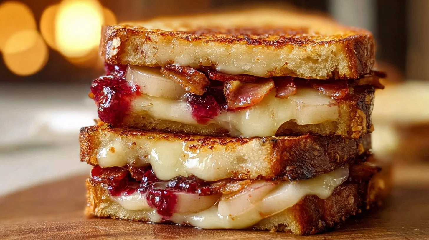 Bacon, Pear, and Raspberry Grilled Cheese