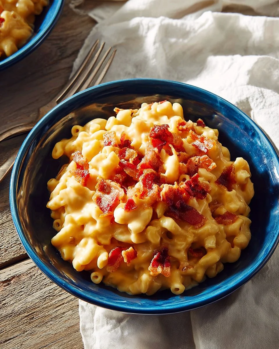 Butternut Squash Mac N’ Cheese With Bacon, Caramelized Onions, And Apples