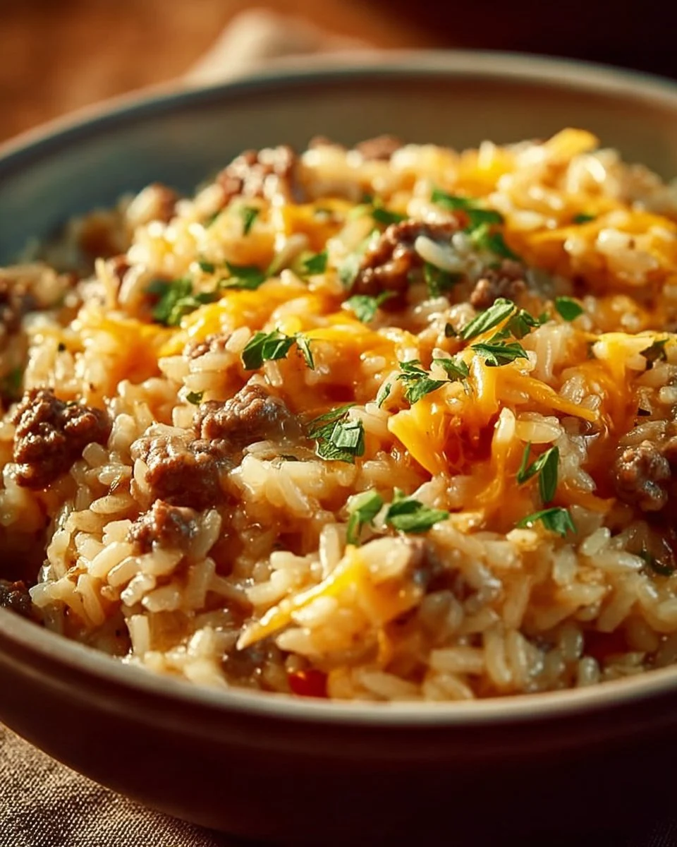 Cheesy Hamburger Rice Casserole