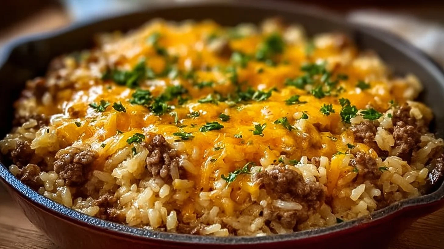 Cheesy Hamburger Rice Casserole