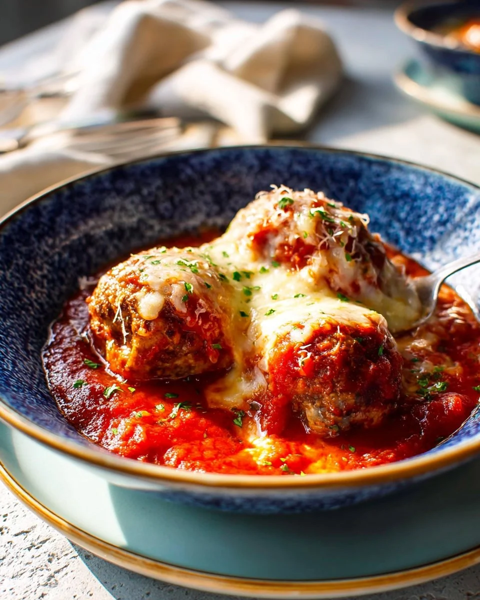Cheesy Meatless Meatballs with Marinara