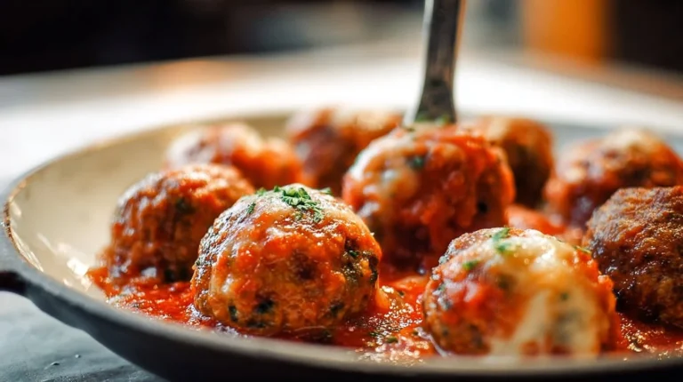 Cheesy Meatless Meatballs with Marinara