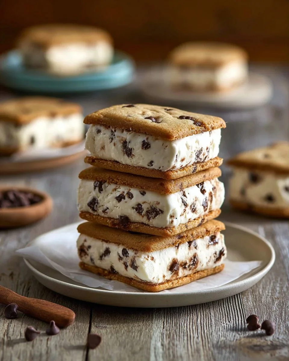 Chocolate Chip Cookie Ice Cream Bars