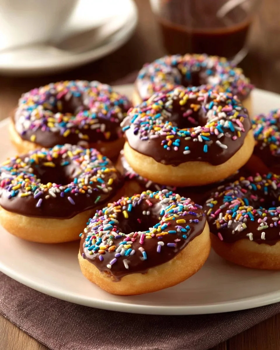 Chocolate Glazed Baked Mini Donuts