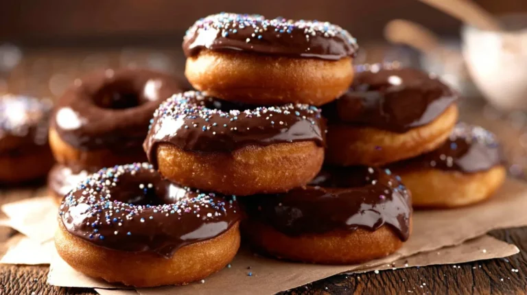 Chocolate Glazed Baked Mini Donuts