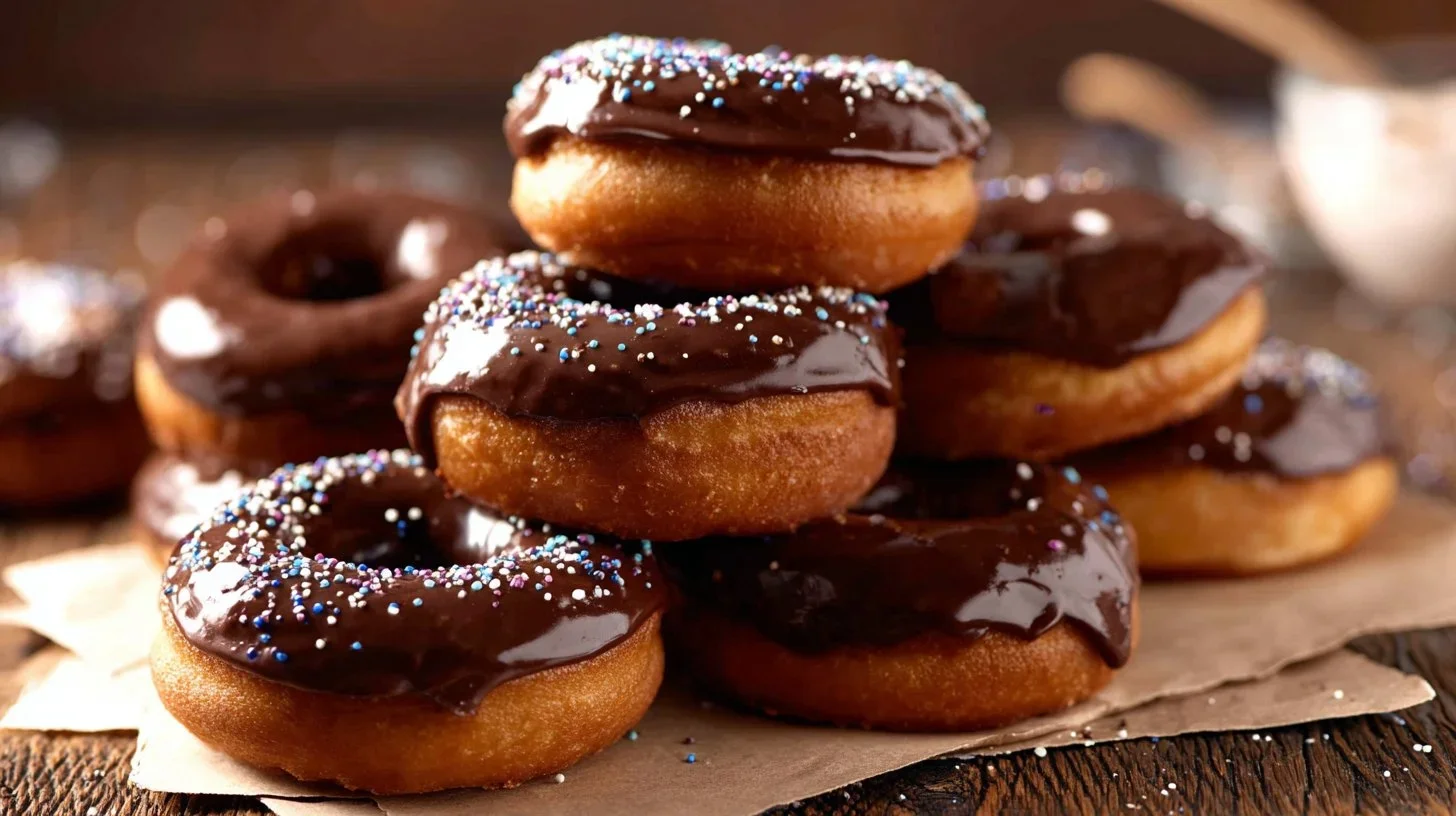 Chocolate Glazed Baked Mini Donuts