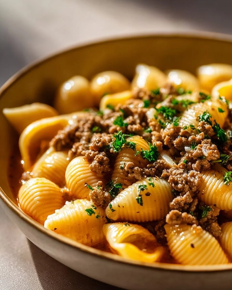 Creamy Beef and Shells