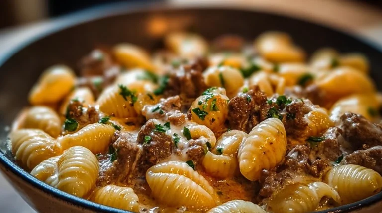 Creamy Beef and Shells