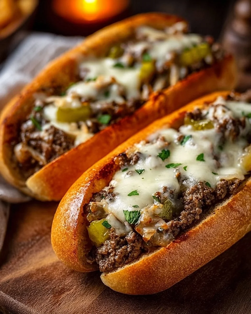 Ground Beef Philly Cheesesteaks