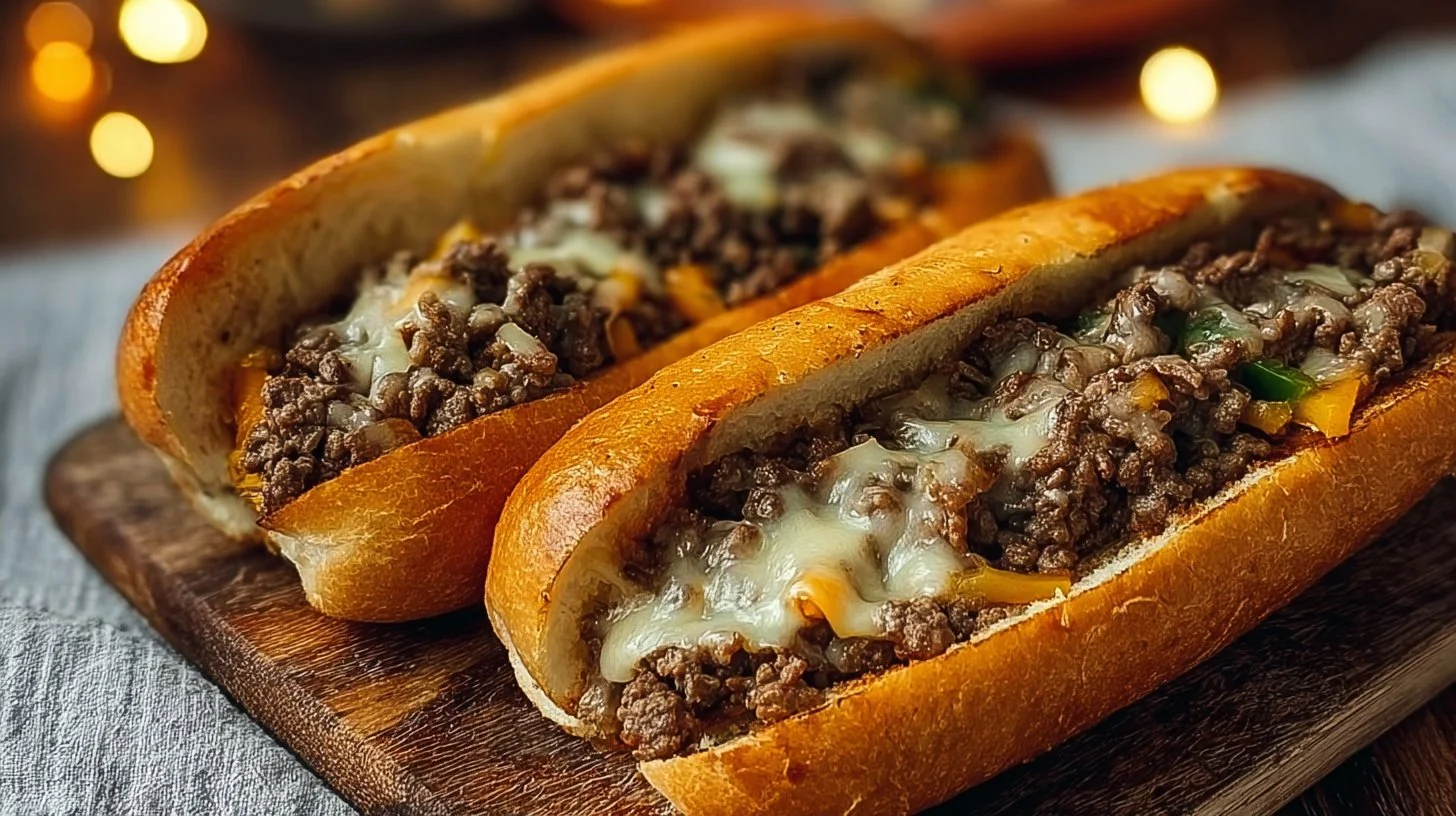 Ground Beef Philly Cheesesteaks