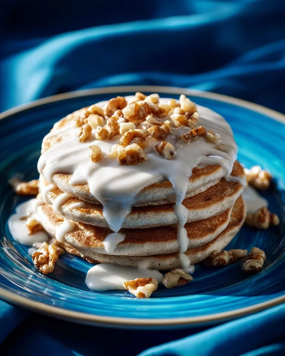 Healthy Cinnamon Roll Pancakes