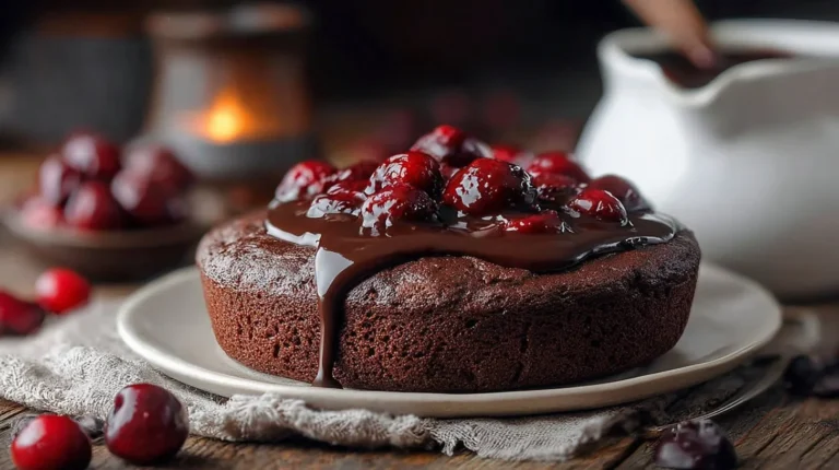 Lazy Chocolate Cherry Fudge Cake