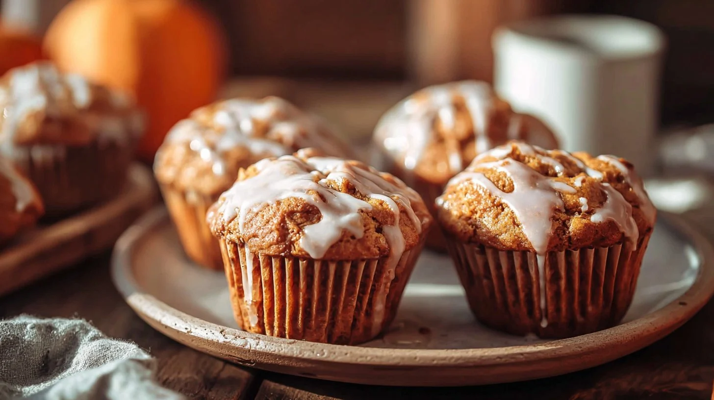 Maple Glazed Pumpkin Muffins