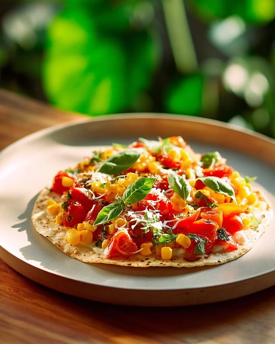 Mozzarella, Basil and Corn Quesadilla