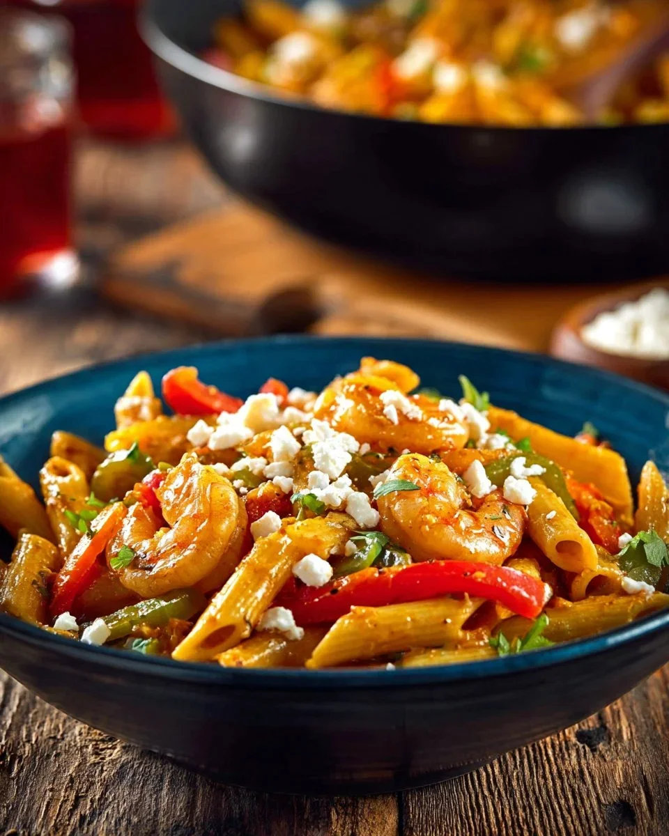 Skinny Fajita Shrimp Pasta