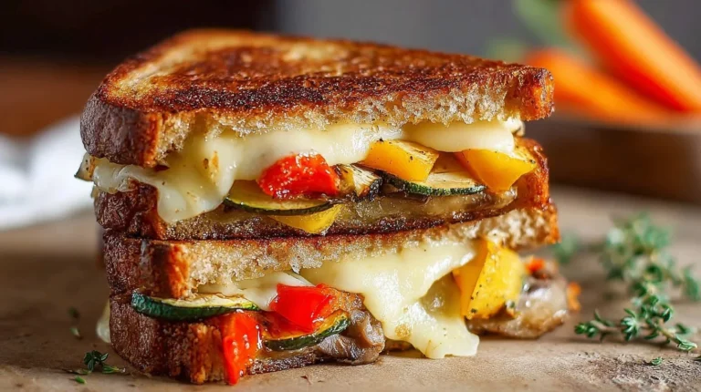 Three Cheese Roasted Vegetable Grilled Cheese
